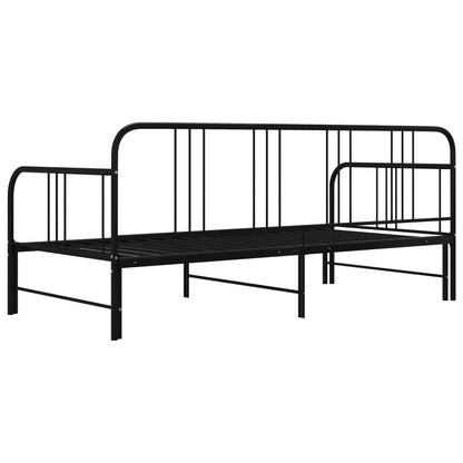 Daybed extendable black metal 90x200 cm