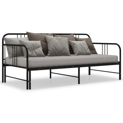 Daybed extendable black metal 90x200 cm