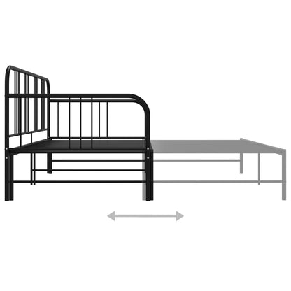 Daybed extendable black metal 90x200 cm