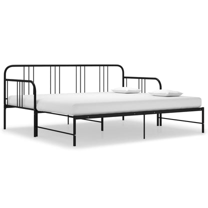 Daybed extendable black metal 90x200 cm