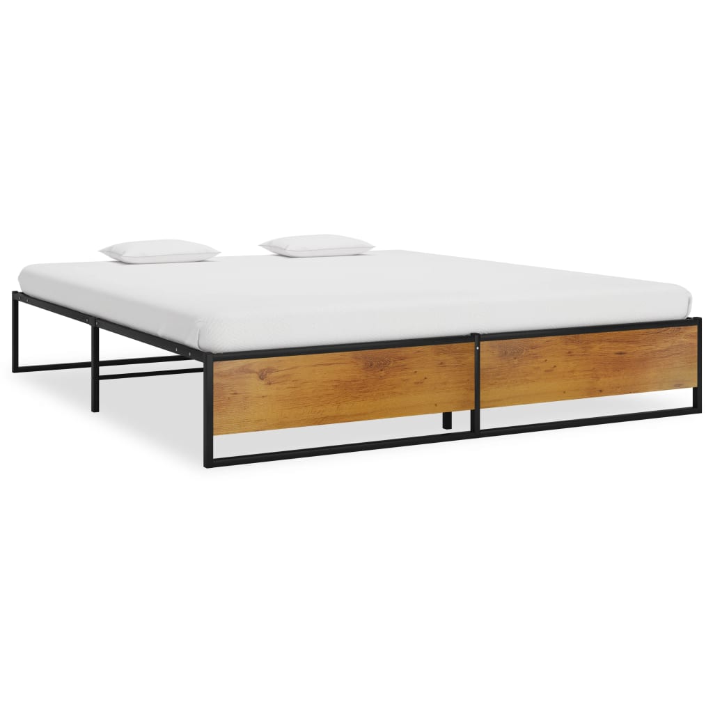 Bed frame black metal 160x200 cm