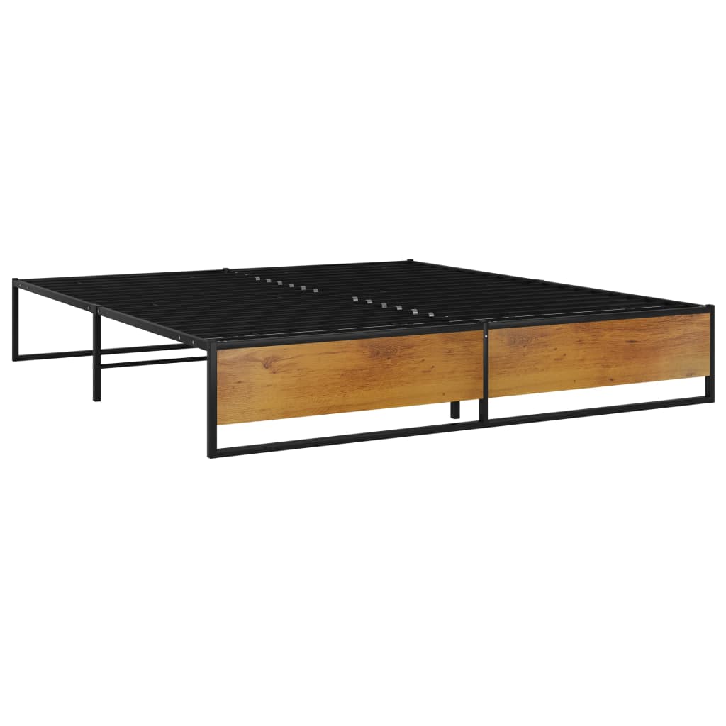 Bed frame black metal 160x200 cm