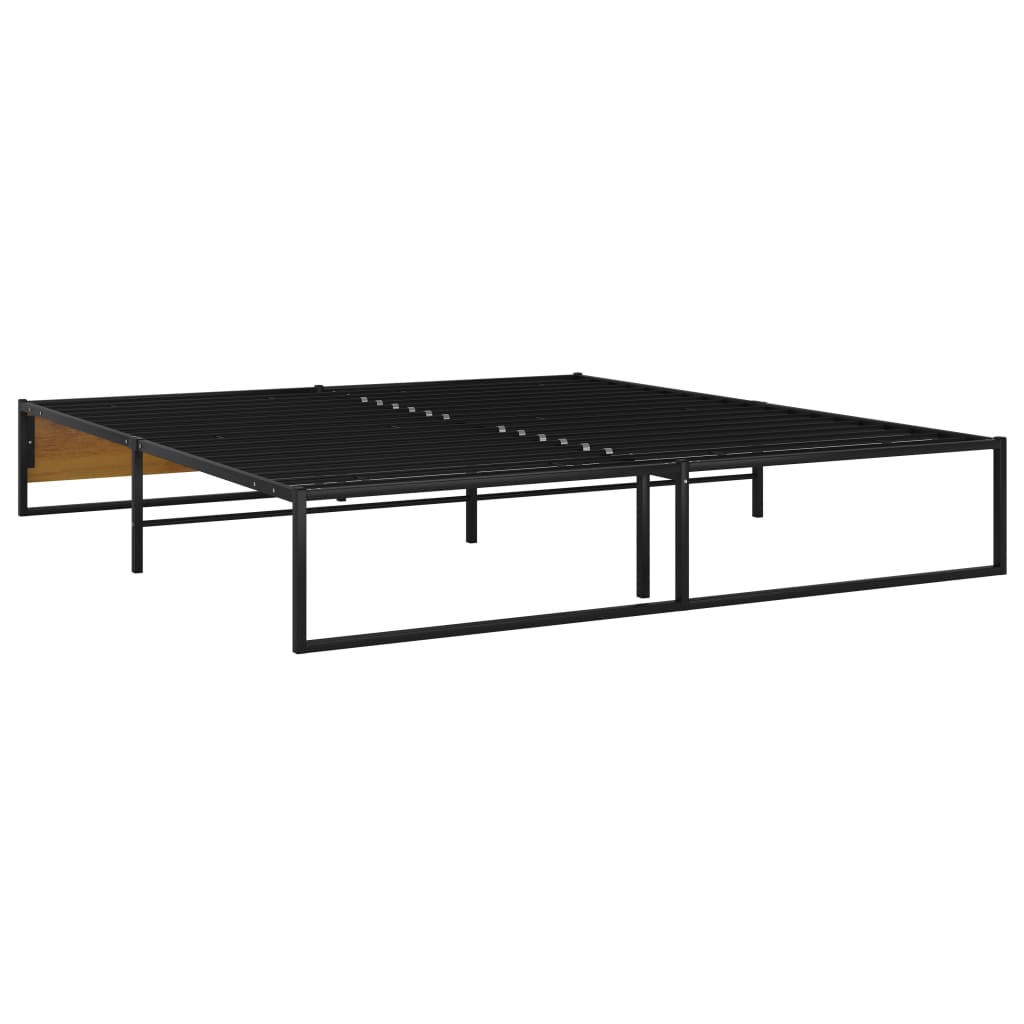 Bed frame black metal 160x200 cm