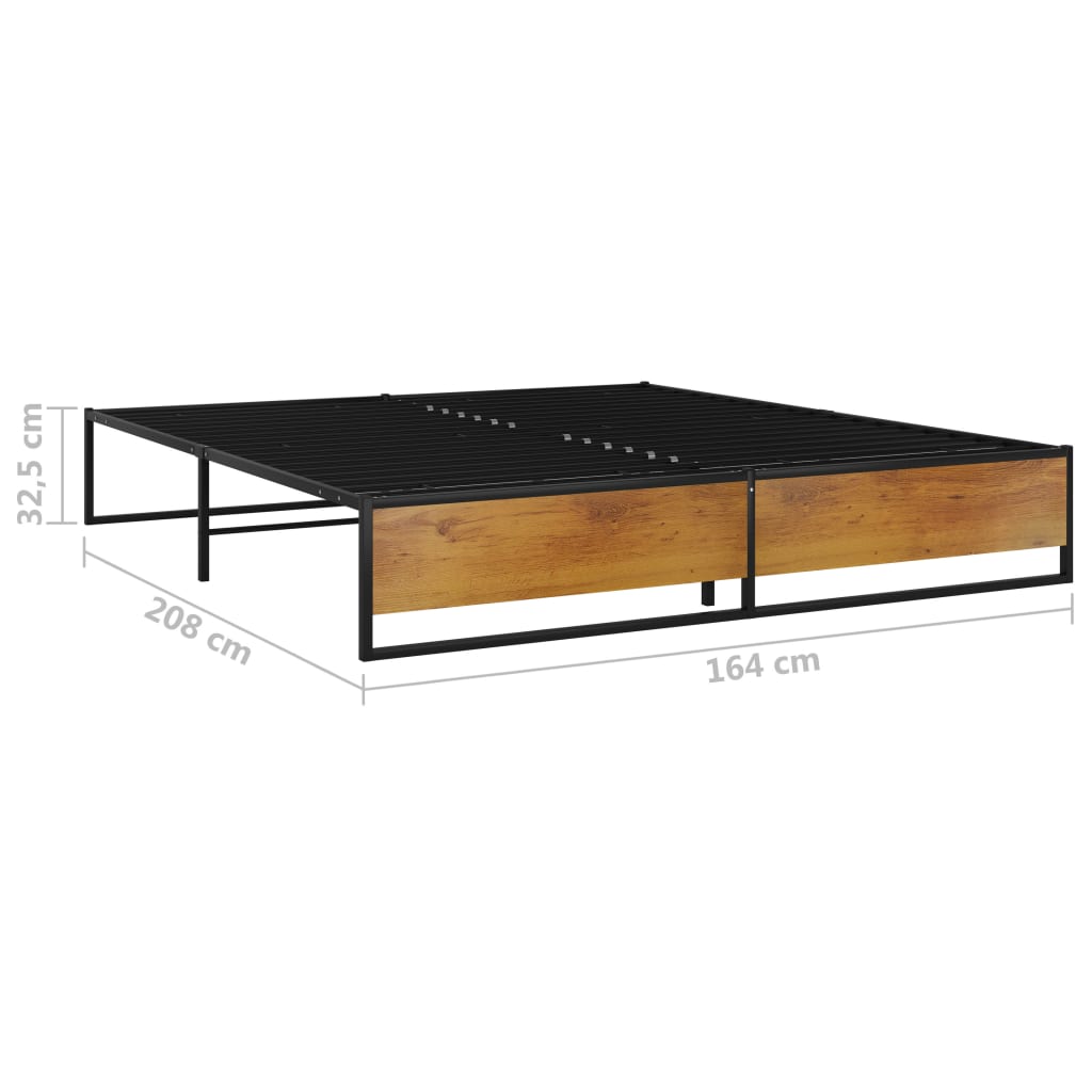 Bed frame black metal 160x200 cm