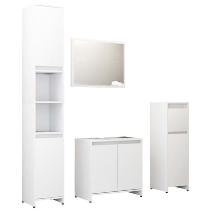 4-piece bathroom furniture set white wood material