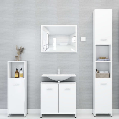3-piece bathroom furniture set white wood material