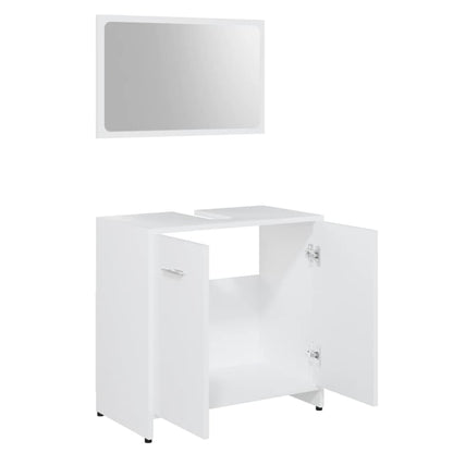 3-piece bathroom furniture set white wood material