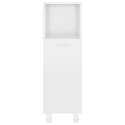 3-piece bathroom furniture set high-gloss white wood material