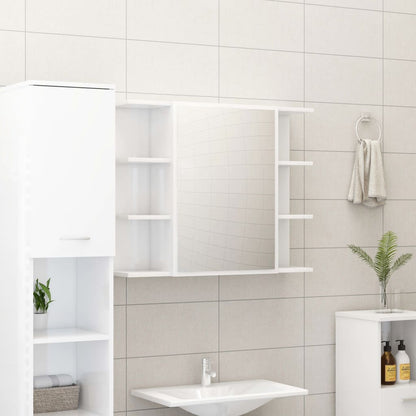 3-piece bathroom furniture set high-gloss white wood material