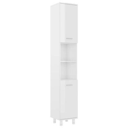 3-piece bathroom furniture set high-gloss white wood material