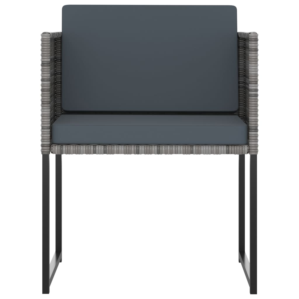 11 kom. Vrtna blagovaonska garnitura s jastucima od poliratana u sivoj boji