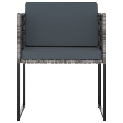 11 kom. Vrtna blagovaonska garnitura s jastucima od poliratana u sivoj boji