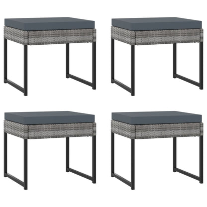 11 kom. Vrtna blagovaonska garnitura s jastucima od poliratana u sivoj boji