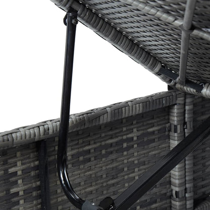 3-piece garden sun loungers with tea table poly rattan grey