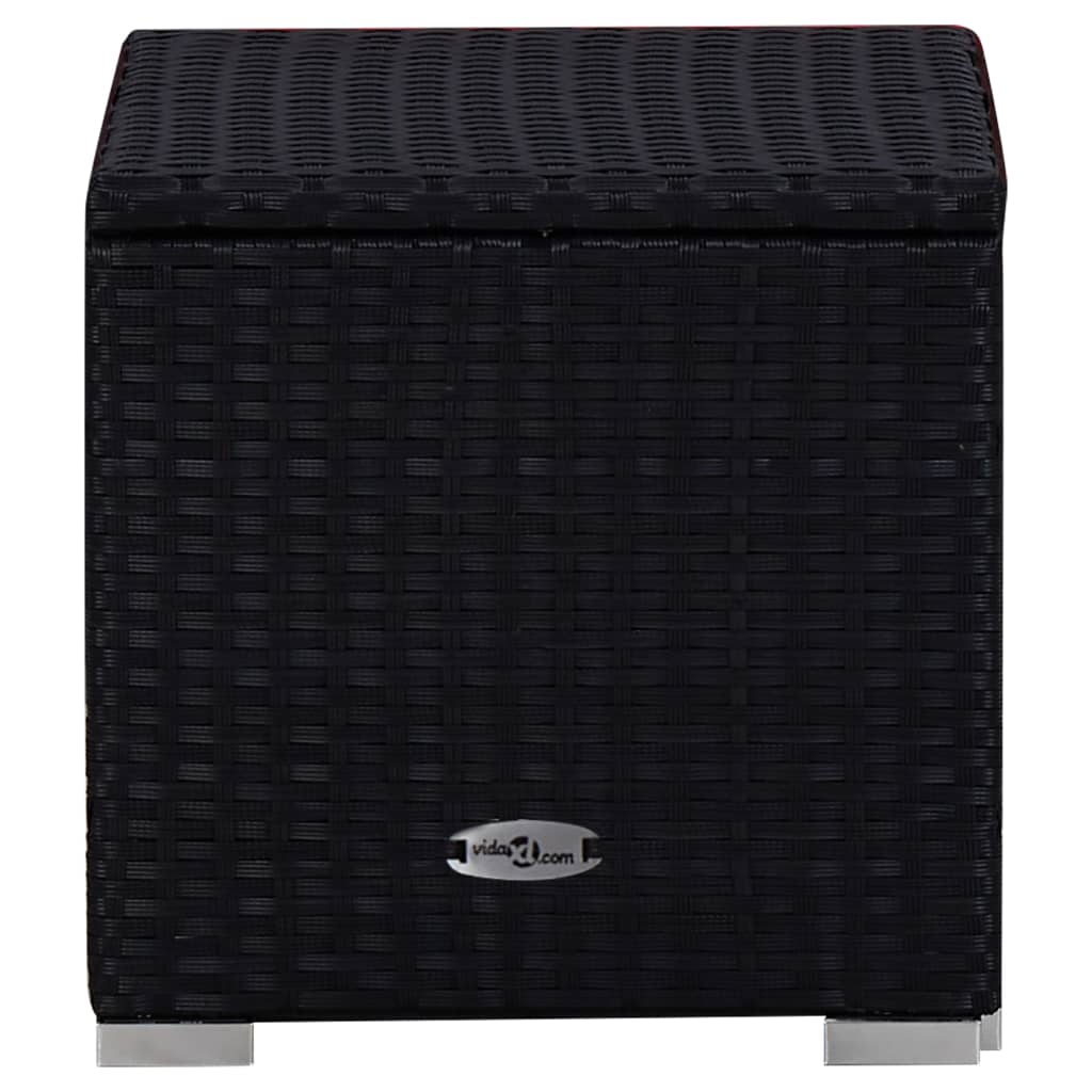 3-piece garden sun loungers with tea table poly rattan black