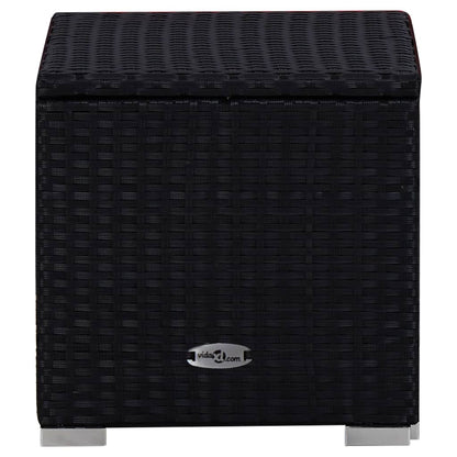 3-piece garden sun loungers with tea table poly rattan black