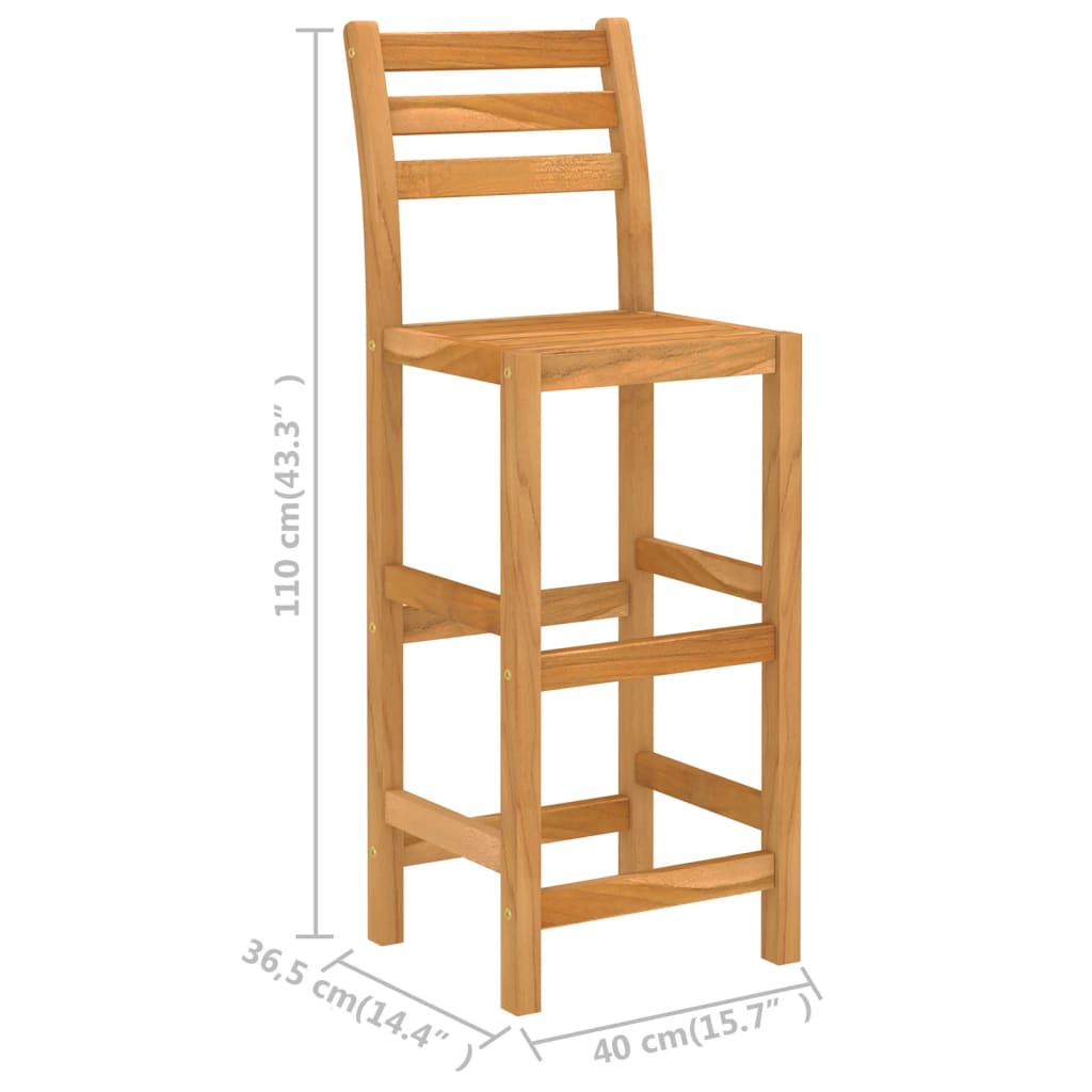 5-tlg. Gartenbar-Set Massivholz Akazie