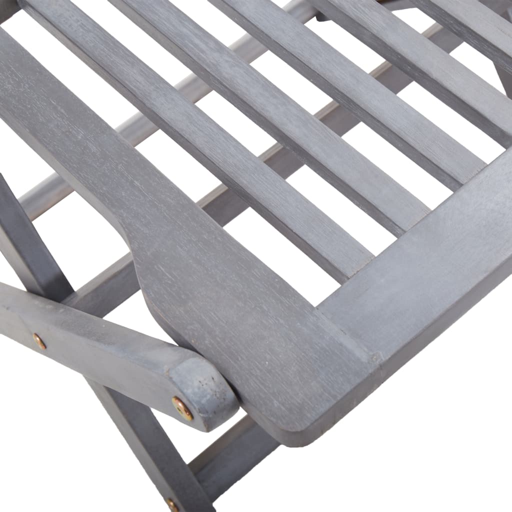 9-piece garden dining set solid wood acacia grey