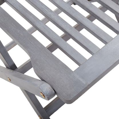 9-piece garden dining set solid wood acacia grey