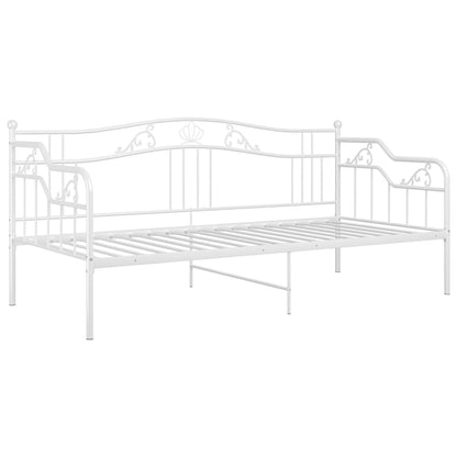 Schlafsofa Bettgestell Weiß Metall 90x200 cm