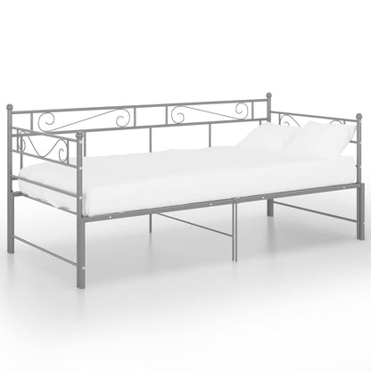 Daybed extendable grey metal 90x200 cm