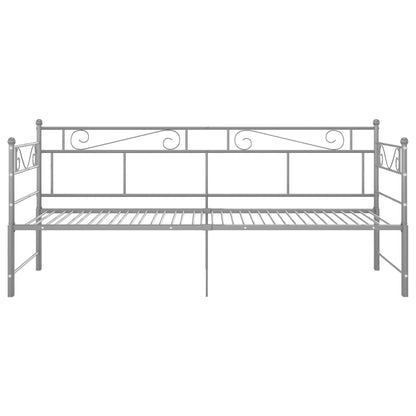 Daybed extendable grey metal 90x200 cm
