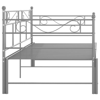 Daybed extendable grey metal 90x200 cm