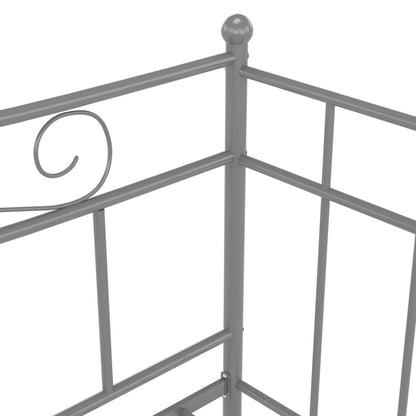 Schlafsofa Bettgestell Grau Metall 90x200 cm