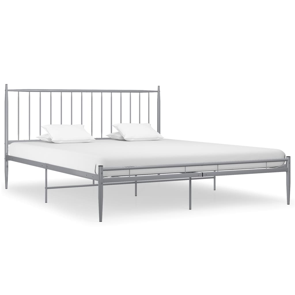 Bed Grey Metal 140x200 cm