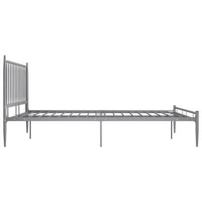 Bed Grey Metal 140x200 cm