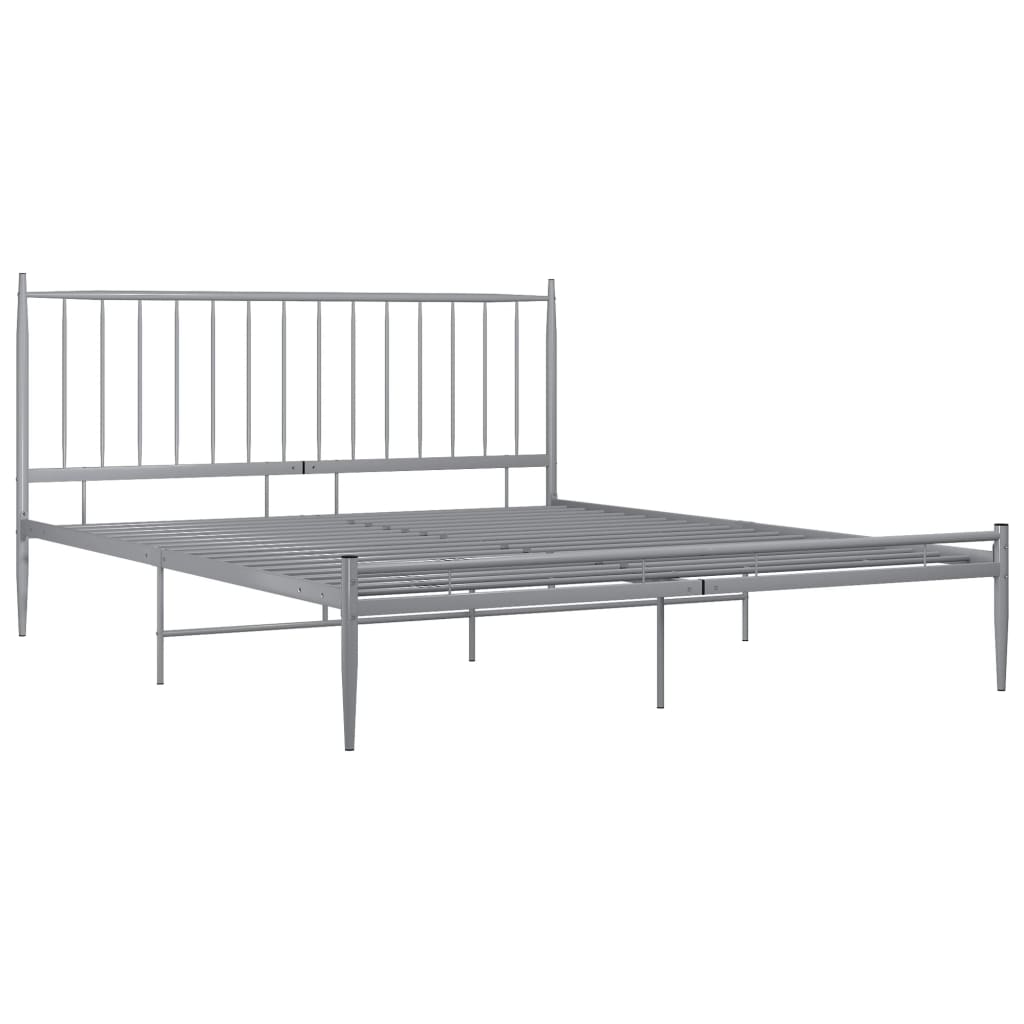 Bed Grey Metal 140x200 cm
