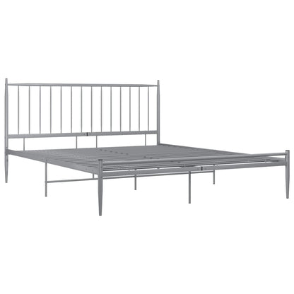 Bed Grey Metal 140x200 cm