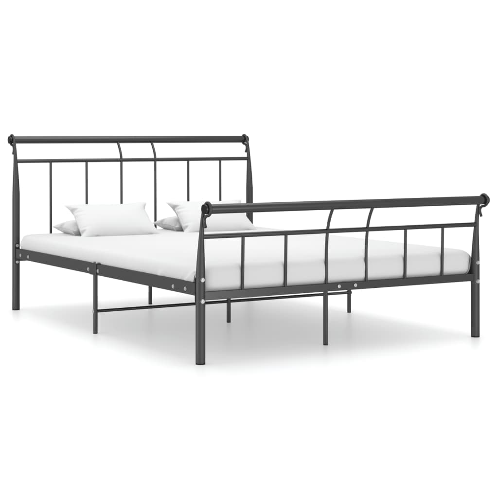 Bed frame black metal 140x200 cm