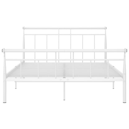 Bed frame white metal 140x200 cm