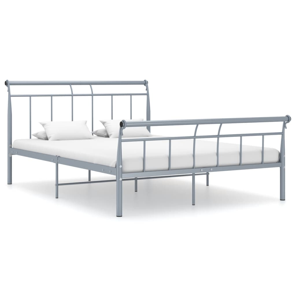 Bed frame grey metal 140x200 cm