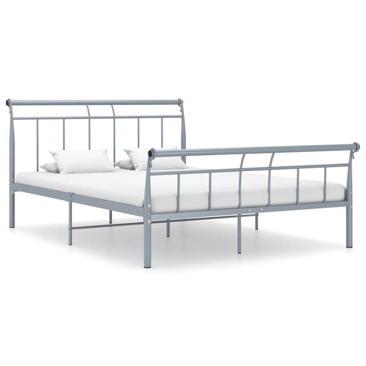 Bed frame grey metal 140x200 cm