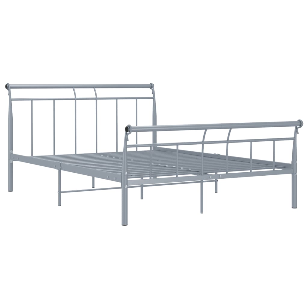 Bed frame grey metal 140x200 cm