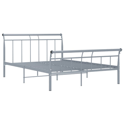Bed frame grey metal 140x200 cm