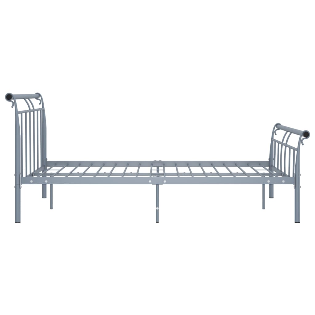Bed frame grey metal 140x200 cm