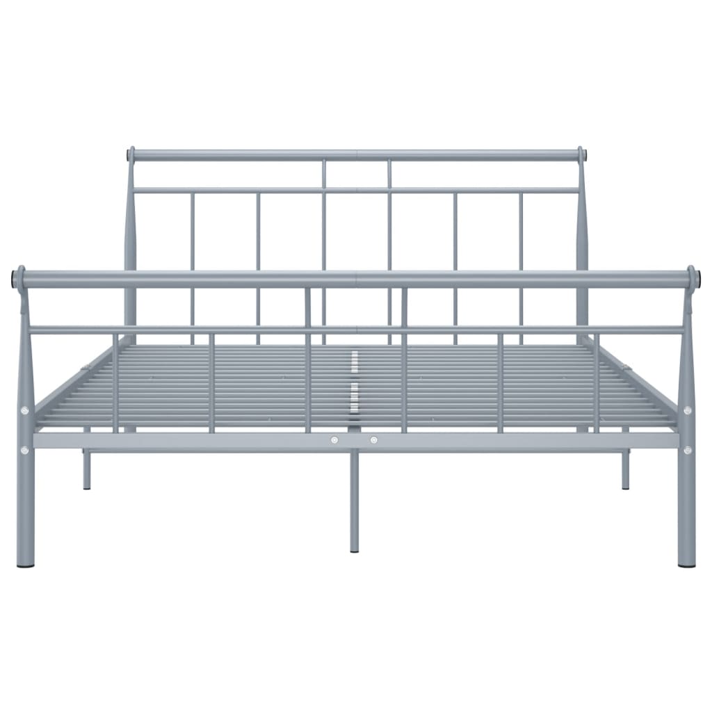 Bed frame grey metal 140x200 cm