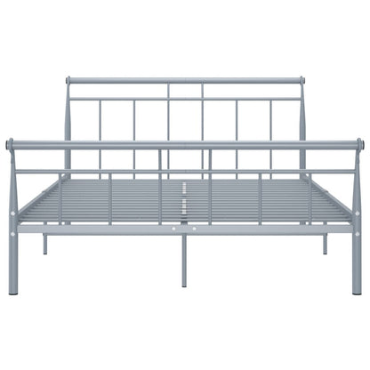 Bed frame grey metal 140x200 cm