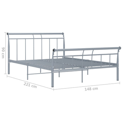 Bed frame grey metal 140x200 cm