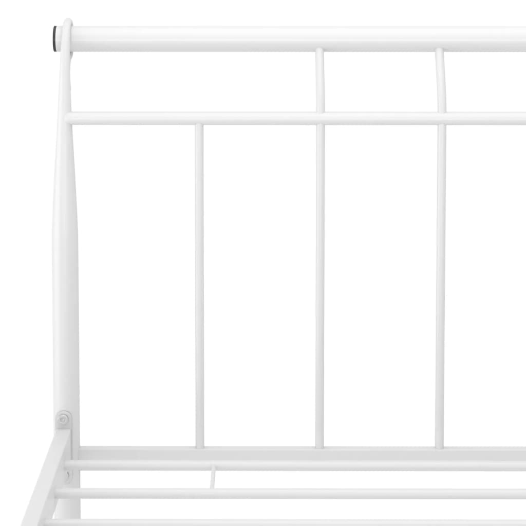 Bed frame white metal 160x200 cm