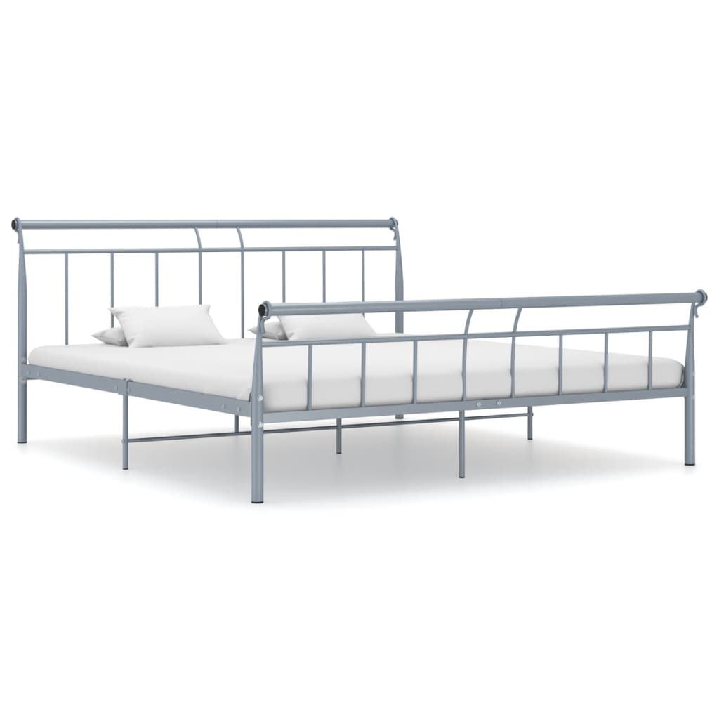 Bed frame grey metal 180x200 cm