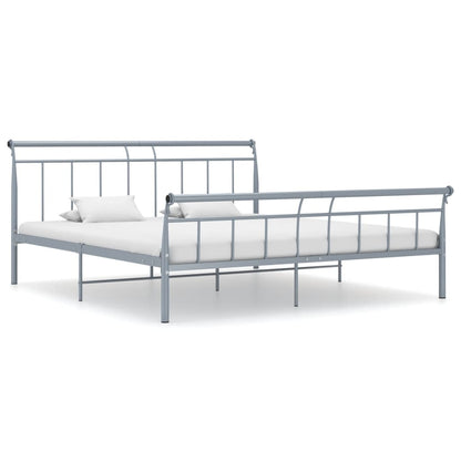 Bed frame grey metal 180x200 cm