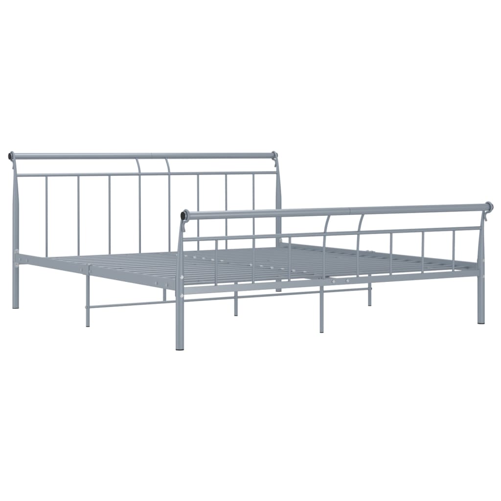 Bed frame grey metal 180x200 cm