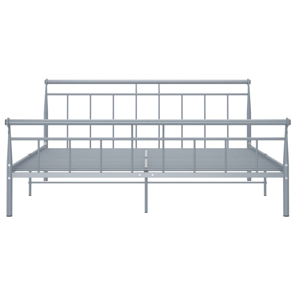 Bed frame grey metal 180x200 cm