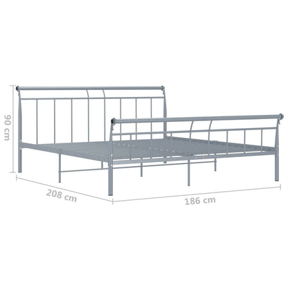 Bed frame grey metal 180x200 cm