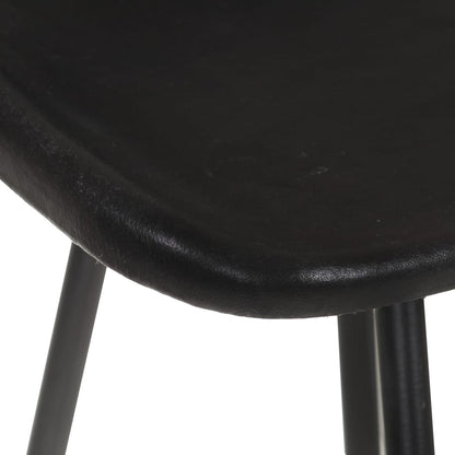 Bar stools 2 pcs. Black genuine leather