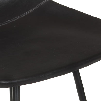 Bar stools 2 pcs. Black genuine leather